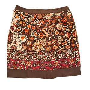NEW YORK & COMPANY Floral Wrap Skirt Size 12